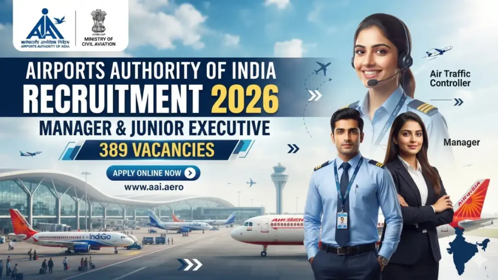 AAI Recruitment 2026, AAI Junior Executive Vacancy 2026, AAI Manager apply online, Airports Authority of India jobs 2026, AAI manager recruitment 2026 and AAI Junior Executive Vacancy 2026