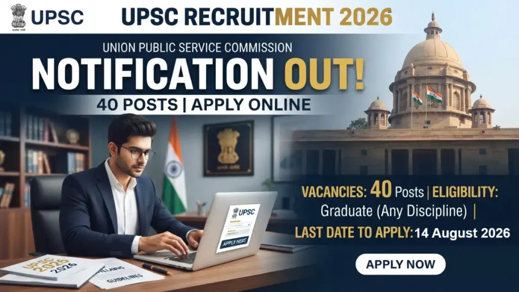 UPSC Recruitment 2026 Notification Out Apply Online for 40 Posts