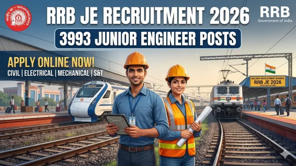 RRB JE Recruitment 2026: Apply Online for 3993 Junior Engineer Posts